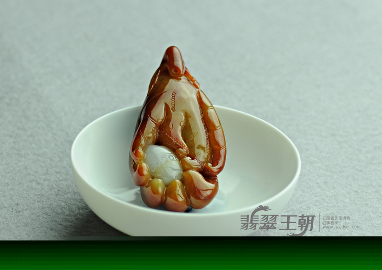 细糯种红翡缅甸翡翠佛手挂件
