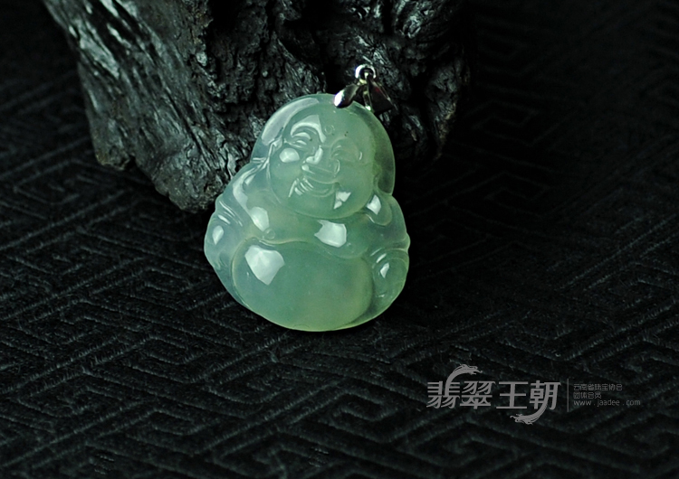 冰种晴水缅甸翡翠玉佛挂件