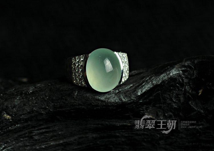 冰种晴水缅甸翡翠“闪亮心情”戒指
