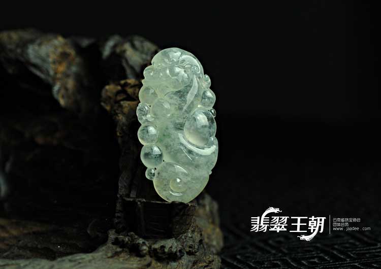 冰种晴水缅甸翡翠福禄寿挂件