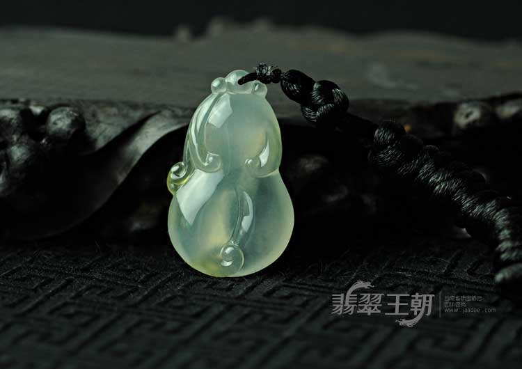 冰玻种淡黄翡缅甸翡翠佛手挂件