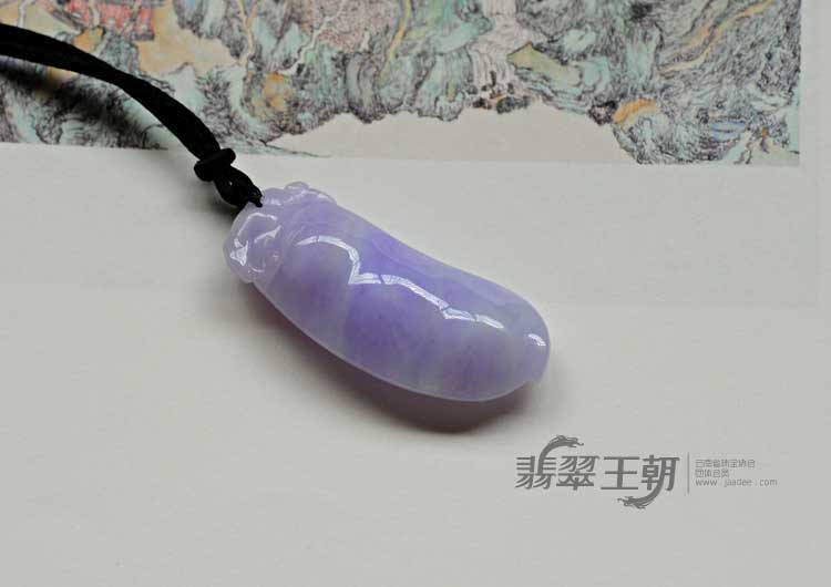 糯冰种紫罗兰缅甸翡翠四季豆挂件