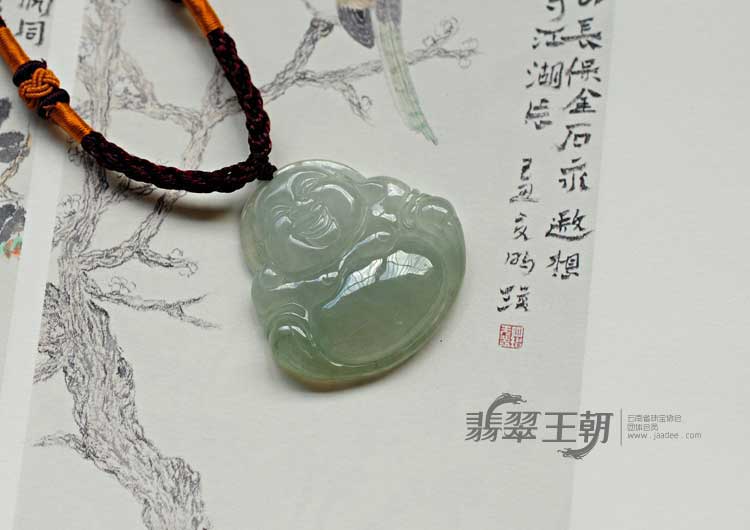 糯冰种晴水缅甸翡翠玉佛挂件