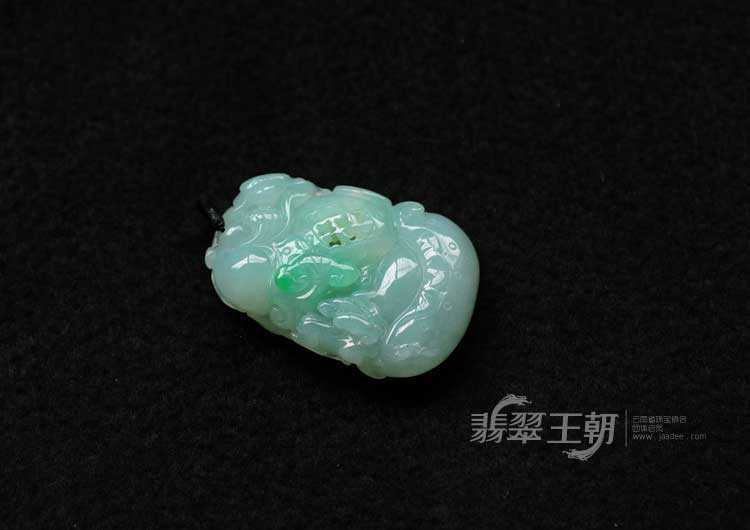 糯冰种晴水缅甸翡翠福禄寿挂件