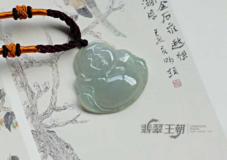 糯冰种晴水缅甸翡翠玉佛挂件