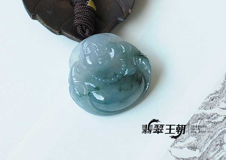 冰种紫罗兰飘花缅甸翡翠玉佛挂件