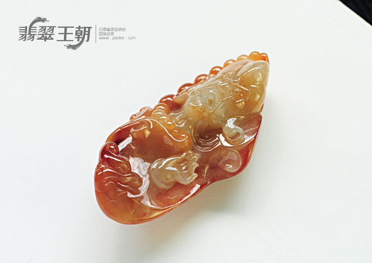 糯冰种红黄翡缅甸翡翠罗汉手玩件