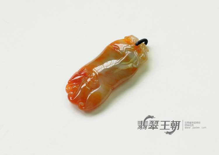 糯冰种红黄翡缅甸翡翠佛手挂件