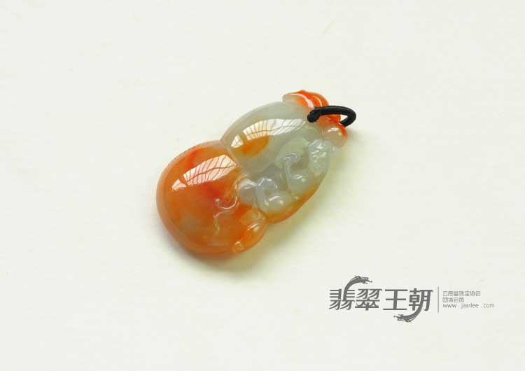 糯冰种红黄翡缅甸翡翠福禄寿挂件