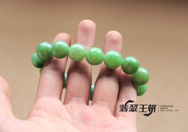 feicui细糯种翠色满绿缅甸翡翠手链