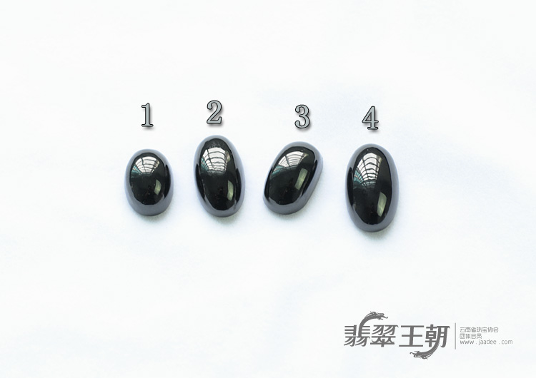糯冰种墨翠缅甸翡翠戒面（单价）