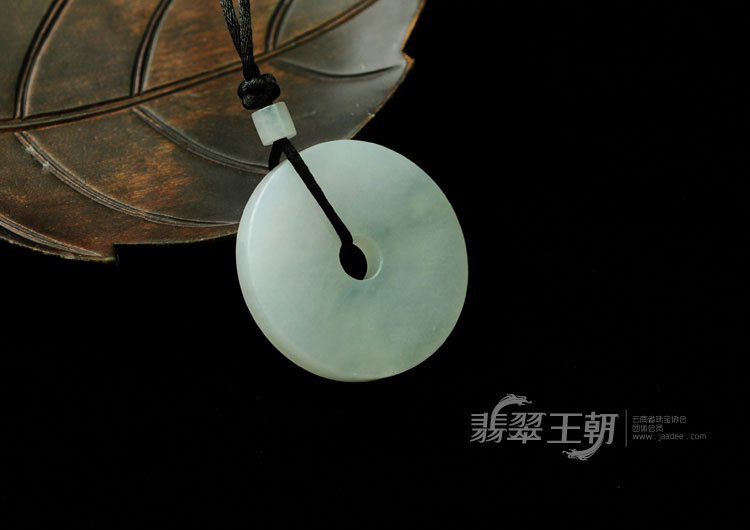 冰种淡紫罗兰缅甸翡翠平安扣挂件
