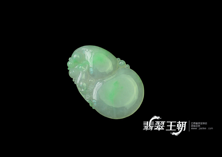 糯冰种翠色缅甸翡翠福禄寿挂件