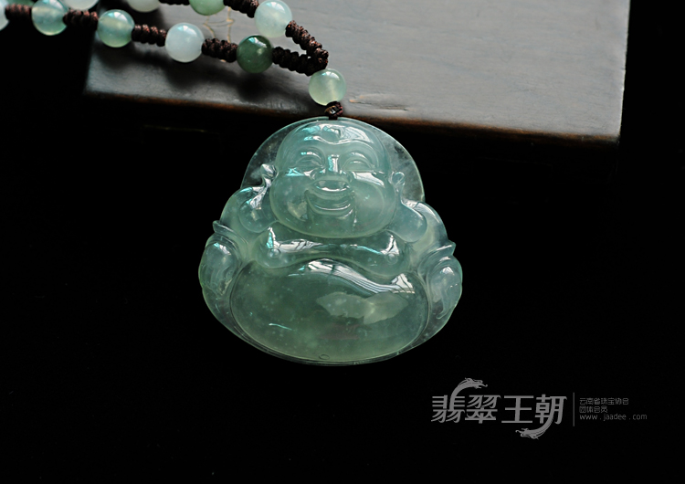 冰种晴水缅甸翡翠玉佛挂件