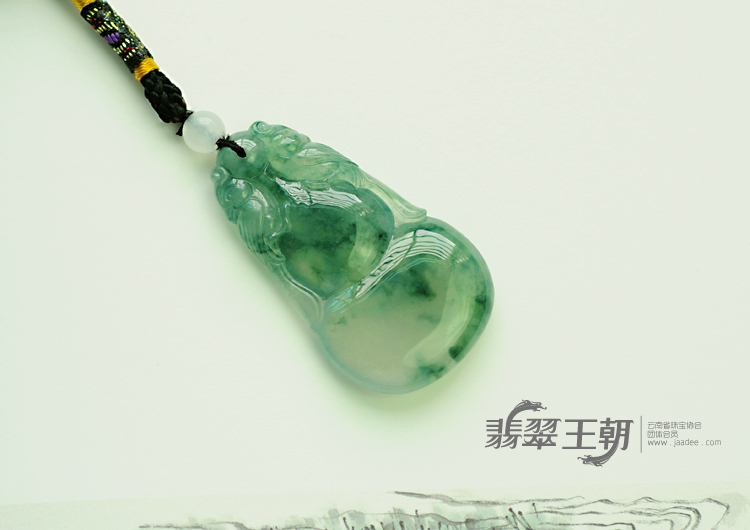 冰种飘花缅甸翡翠福禄寿挂件