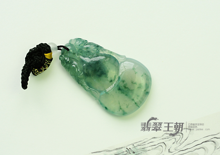 冰种飘花缅甸翡翠福禄寿挂件