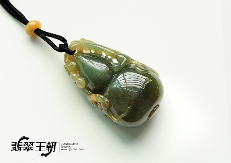 糯冰种黄翡缅甸翡翠福禄寿挂件