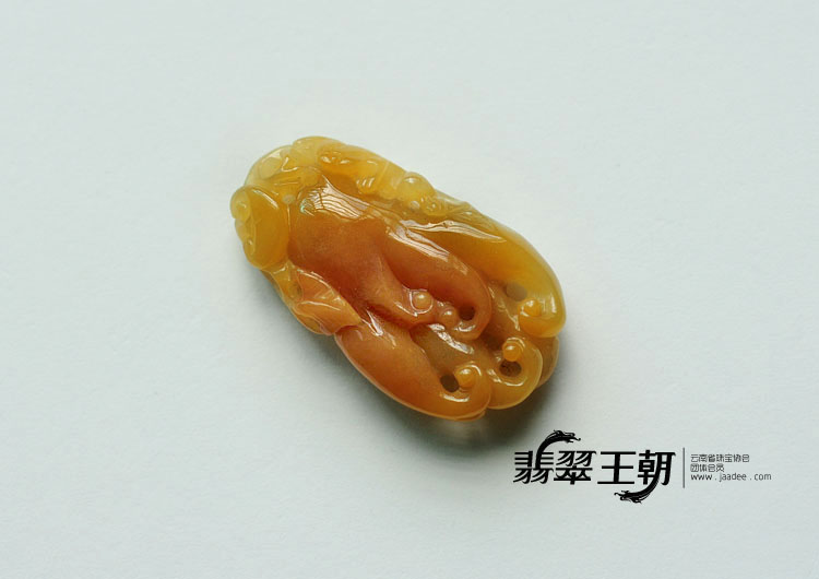糯冰种黄翡缅甸翡翠佛手挂件