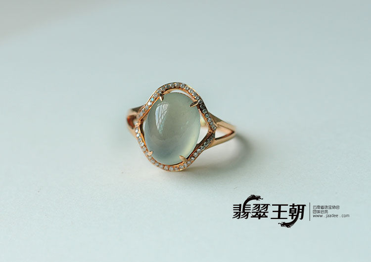 冰种晴水缅甸翡翠戒指
