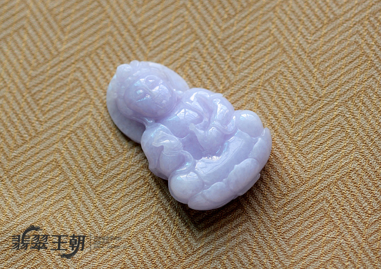 细糯种紫罗兰缅甸翡翠观音挂件