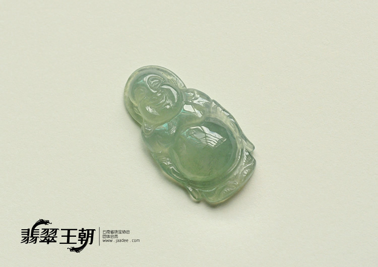 冰玻种晴水缅甸翡翠站佛挂件