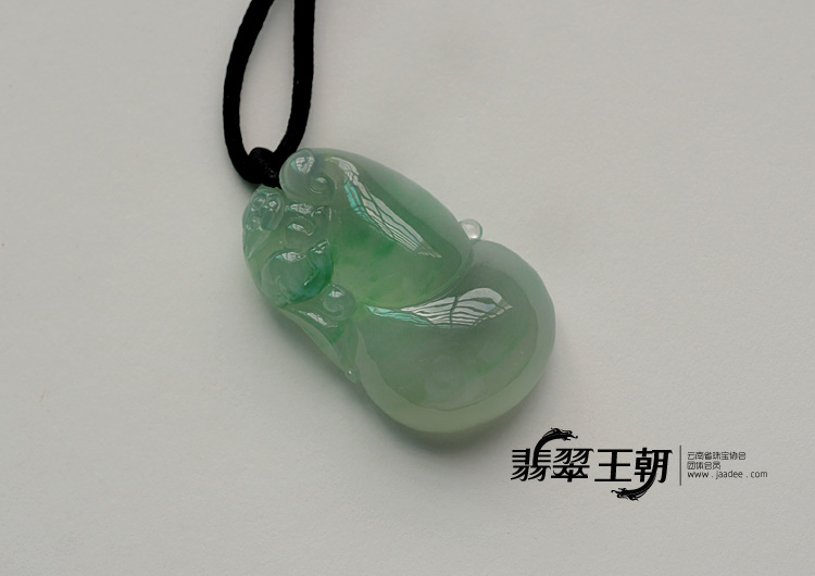 冰种绿晴水飘翠缅甸翡翠福禄寿挂件