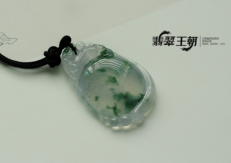 冰种飘花缅甸翡翠福禄寿挂件