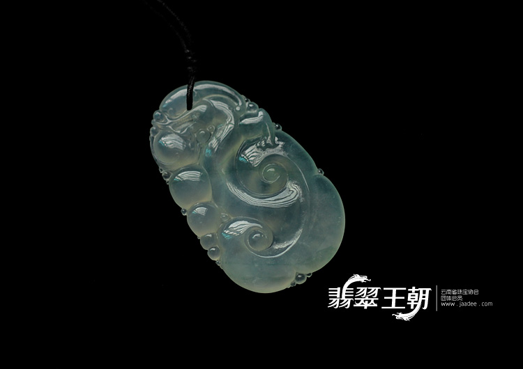 冰种晴水缅甸翡翠如意寿挂件