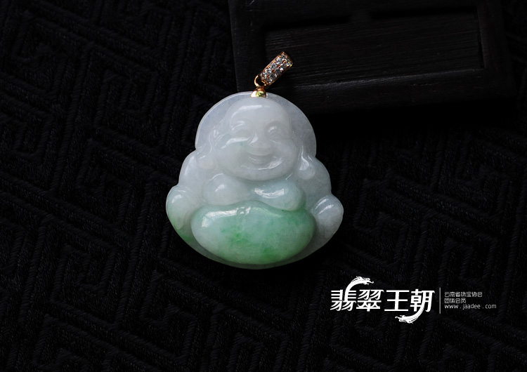糯冰种飘翠缅甸翡翠玉佛挂件