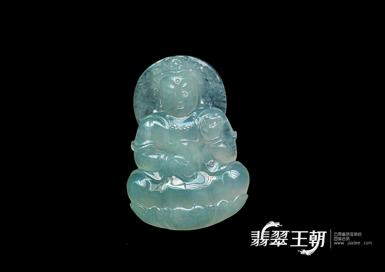 冰种晴水缅甸翡翠观音挂件