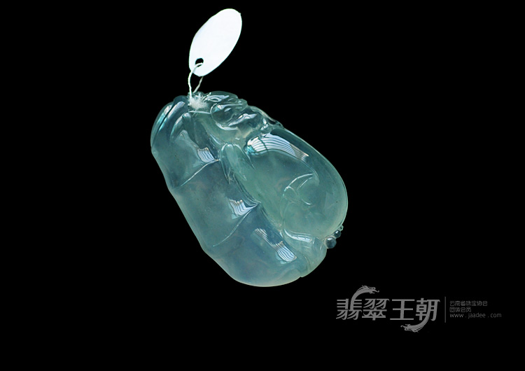 冰种晴水缅甸翡翠竹节挂件