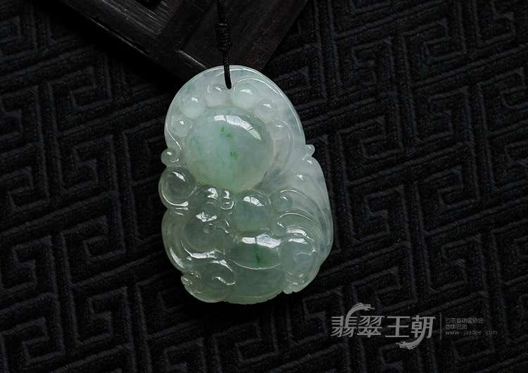 冰种飘翠缅甸翡翠福禄寿挂件