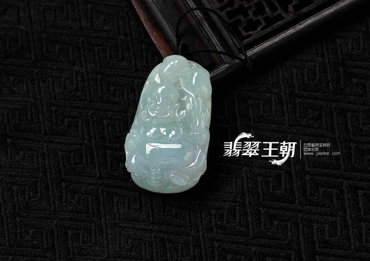 糯冰种晴水缅甸翡翠仙佛贺寿挂件