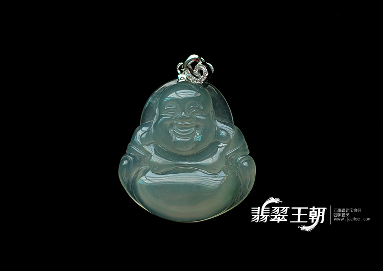 冰种晴水缅甸翡翠玉佛挂件