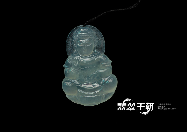 冰种晴水缅甸翡翠观音挂件