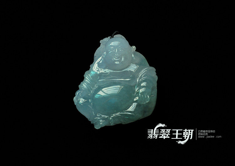 冰种晴水带紫罗兰缅甸翡翠逍遥佛挂件