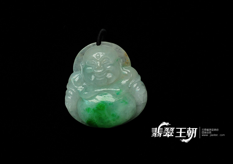 冰种飘翠缅甸翡翠玉佛挂件