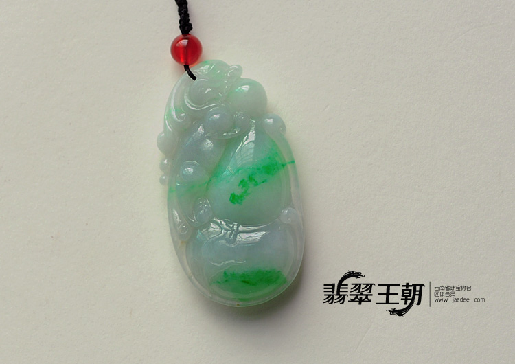 糯冰种飘翠缅甸翡翠福禄寿挂件
