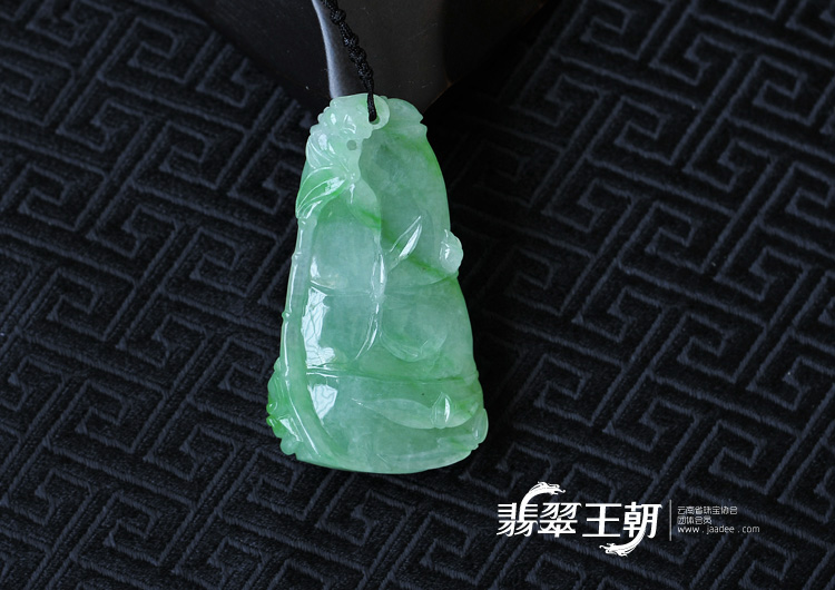 糯冰种飘翠缅甸翡翠节节高挂件