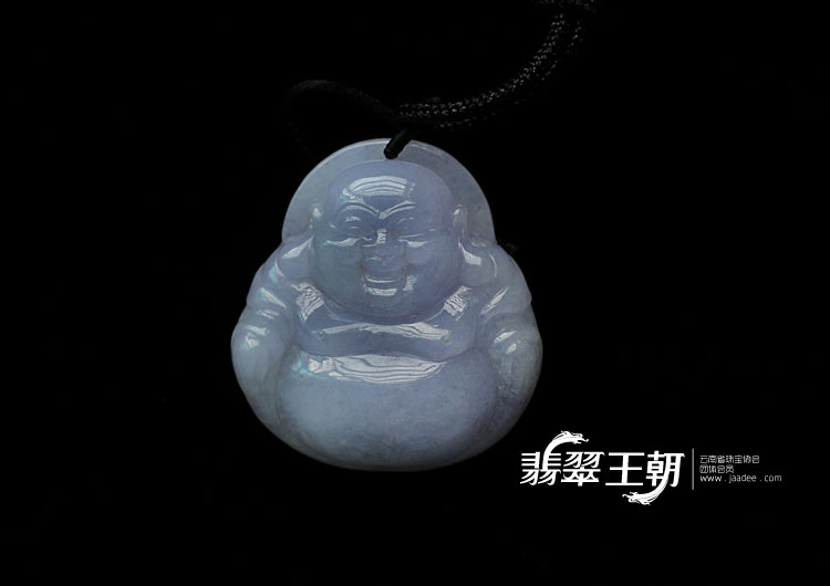 糯冰种紫罗兰缅甸翡翠玉佛挂件