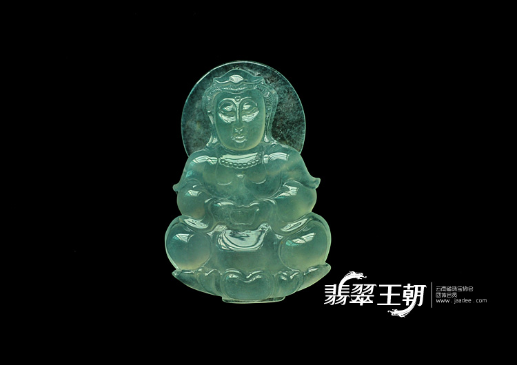 冰种晴水缅甸翡翠观音挂件