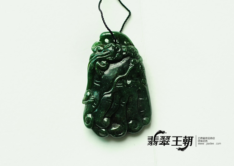 糯冰种墨翠缅甸翡翠佛手挂件