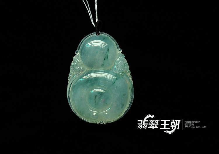 冰种飘花缅甸翡翠如意挂件