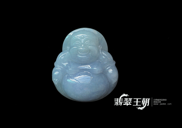 糯冰种紫罗兰缅甸翡翠玉佛挂件