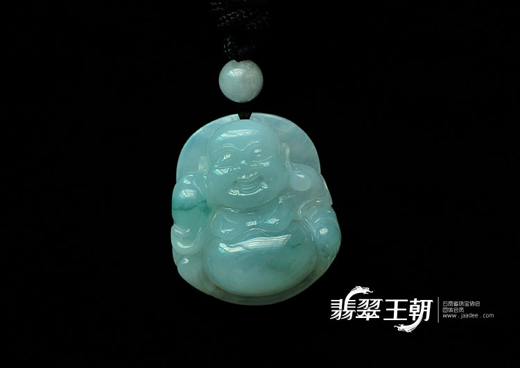 糯冰种飘花缅甸翡翠玉佛挂件