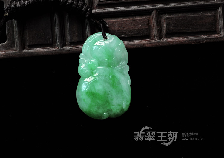 冰种翠色缅甸翡翠福禄寿挂件