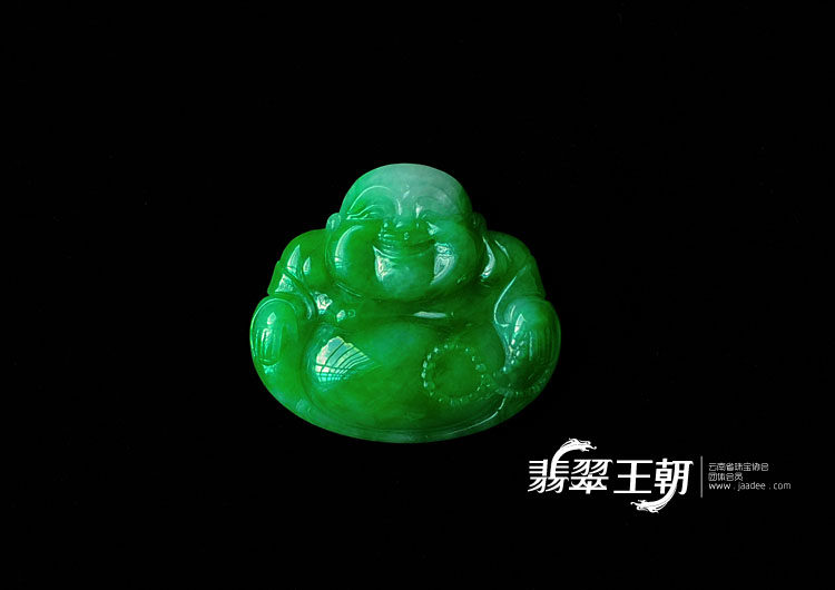 糯冰种阳绿满绿缅甸翡翠玉佛挂件