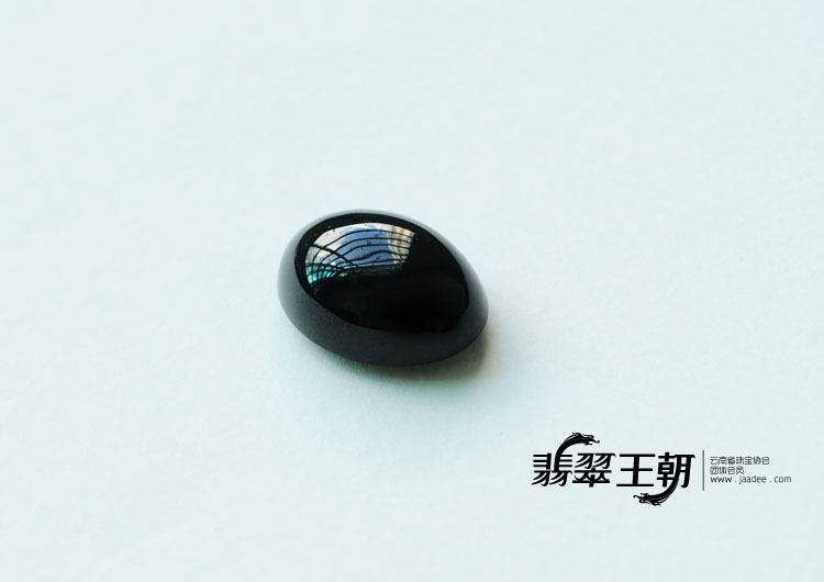 冰种墨翠缅甸翡翠椭圆形胸坠