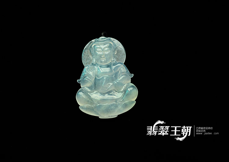 冰种缅甸翡翠观音挂件