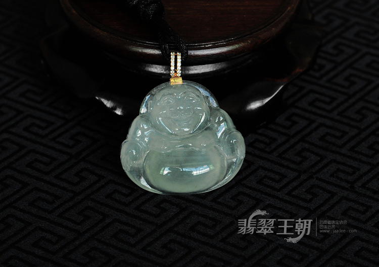 冰种晴水缅甸翡翠玉佛挂件